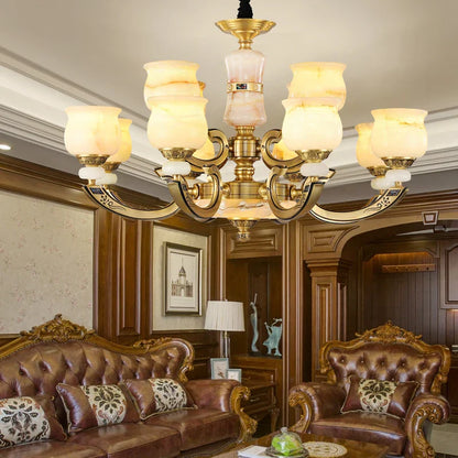 Decorbites™ Kupfer-Jade-Hängeleuchte: Moderner chinesischer Stil für Esszimmerdekoration in Villen