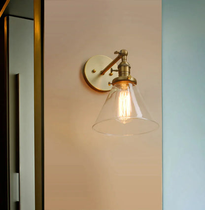 Decorbites™ Trichter-Glas-Wandleuchte E27 Wandlampe Moderne Schlafzimmer-Lampenarmatur