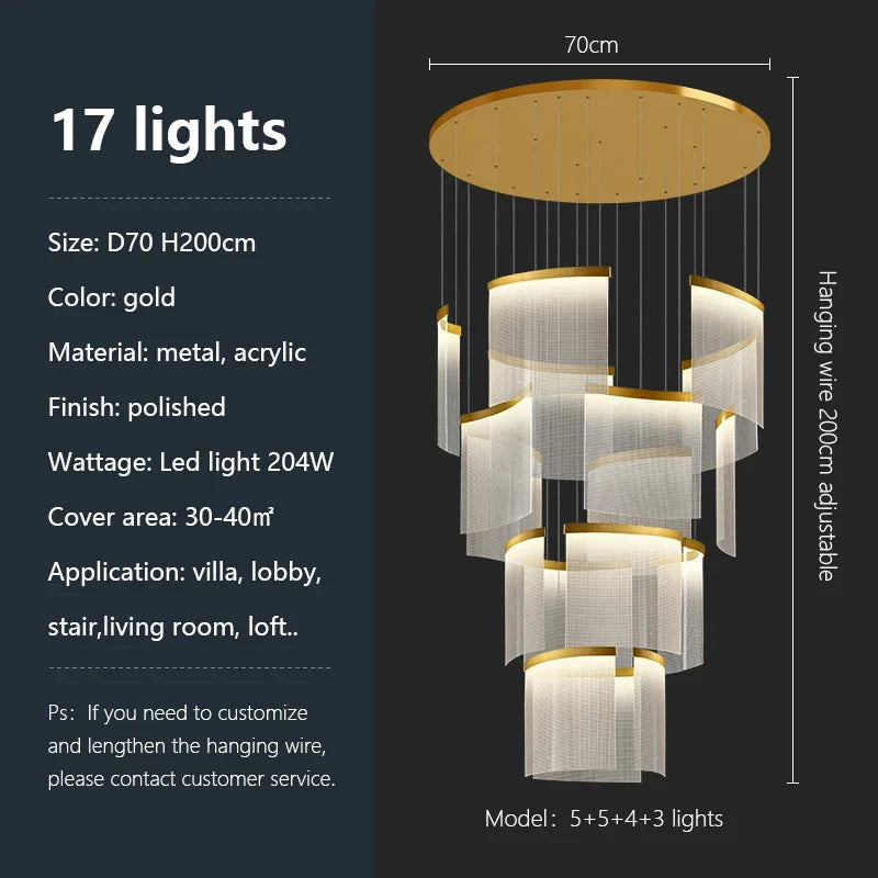 Decorbites™ Acryl-LED-Kronleuchter: Moderne Lichtluxus dimmbare Pendelleuchte für das Wohnzimmer – elegante Leuchtarmaturen