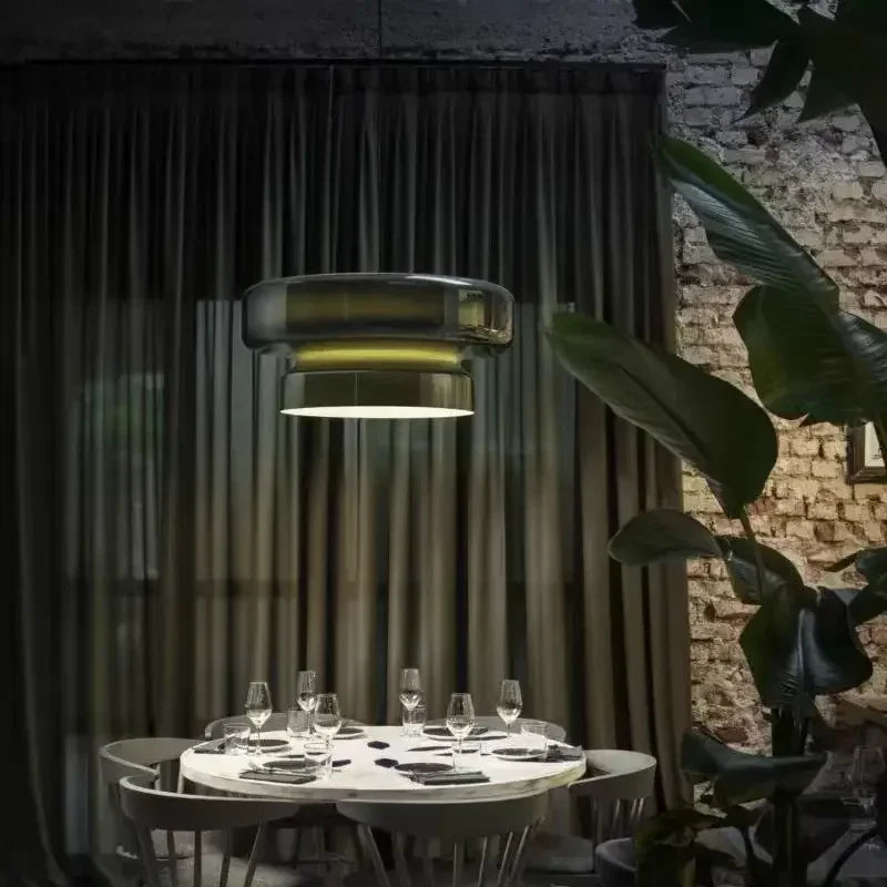 European Annular Glass Pendant Light