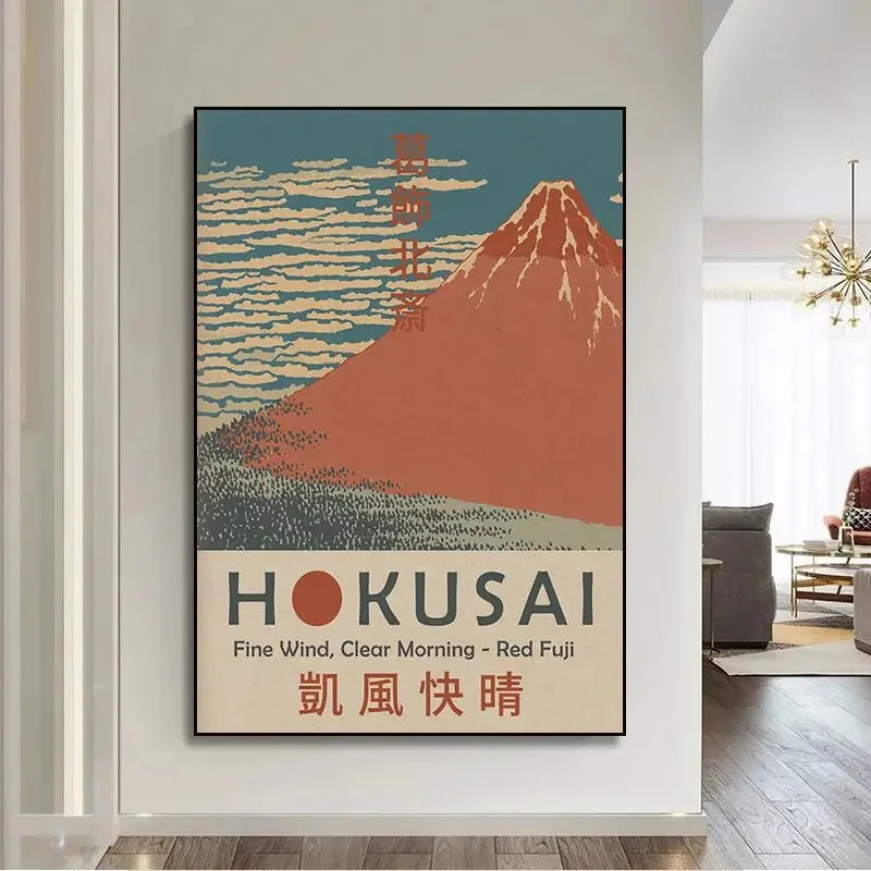 Goldfish Lotus Japanese Art Poster Hokusai Ohara Koson Japanese Wall Art Retro Canvas Painting Living Room Decoration No Frame