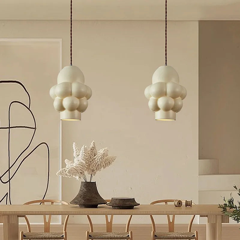 DecorBites™ Creamy Wind LED Chandelier: Nordic Wabi Sabi Dining Room Lighting for Home Decor