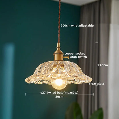Decorbites™ Japanischer Stil LED-Hängeleuchte Kupferglas Hängelampe