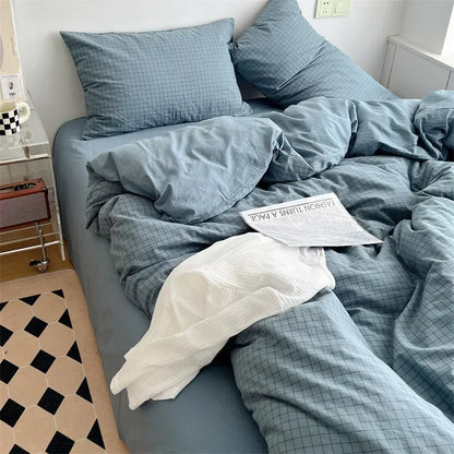 Decorbites™ Japanischer Stil Baumwollbedrucktes 4-teiliges Bettwäsche-Set mit beidseitigem Design