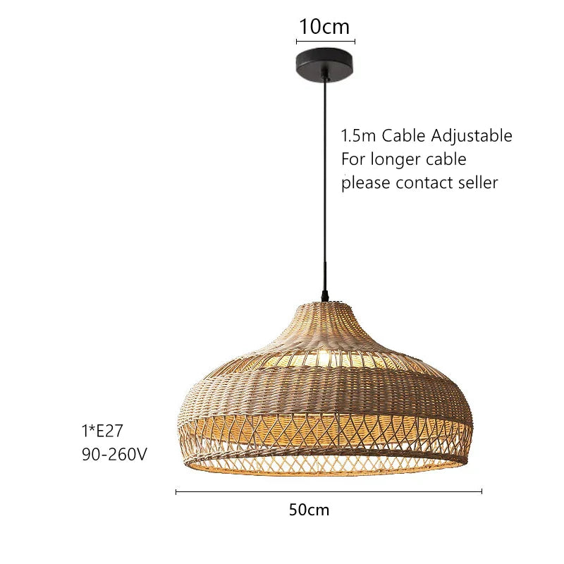 Decorbites™ Bambus-Rattan-Hängeleuchten für Küsten-Wabi-Sabi-Heimdekoration