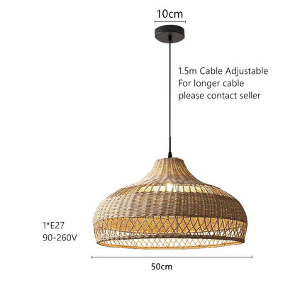 Decorbites™ Bambus-Rattan-Hängeleuchten für Küsten-Wabi-Sabi-Heimdekoration