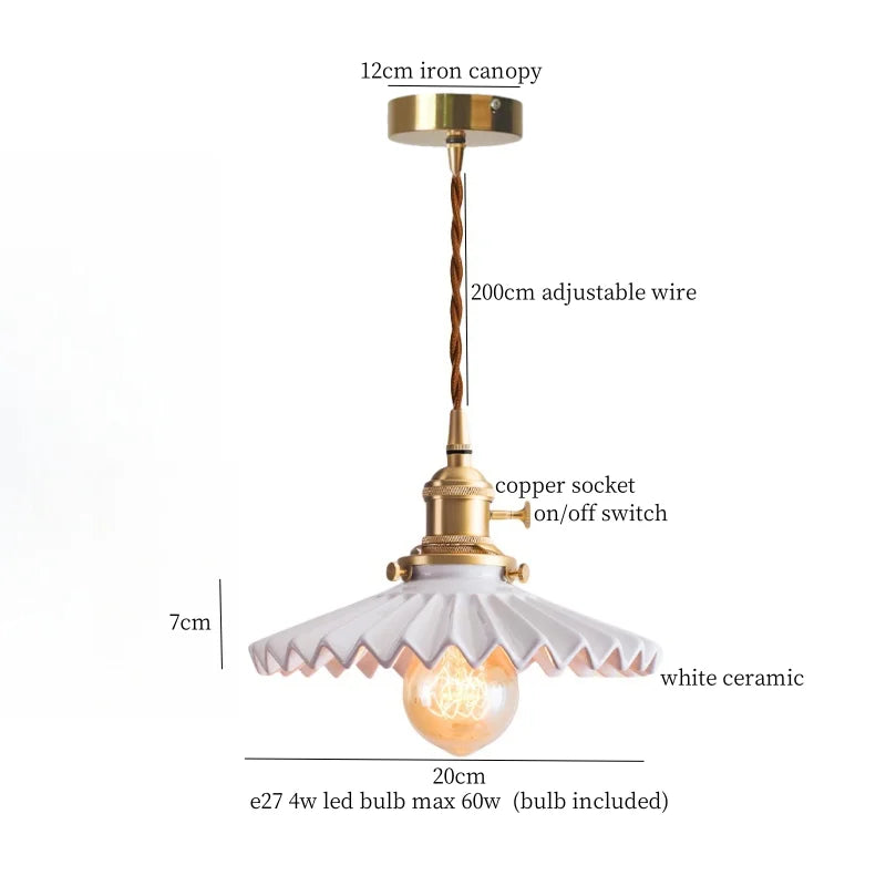 DecorBites™ Cyan Ceramic LED Pendant Light for Loft Cafe Bar Decor