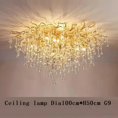 DecorBites™ Crystal Branch Chandelier LED Ceiling Light for Living Bedroom Décor