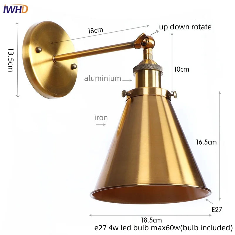 Decorbites™ Eisen LED Wandlampe Vintage-Stil Wandlampe Industrielles Leuchten