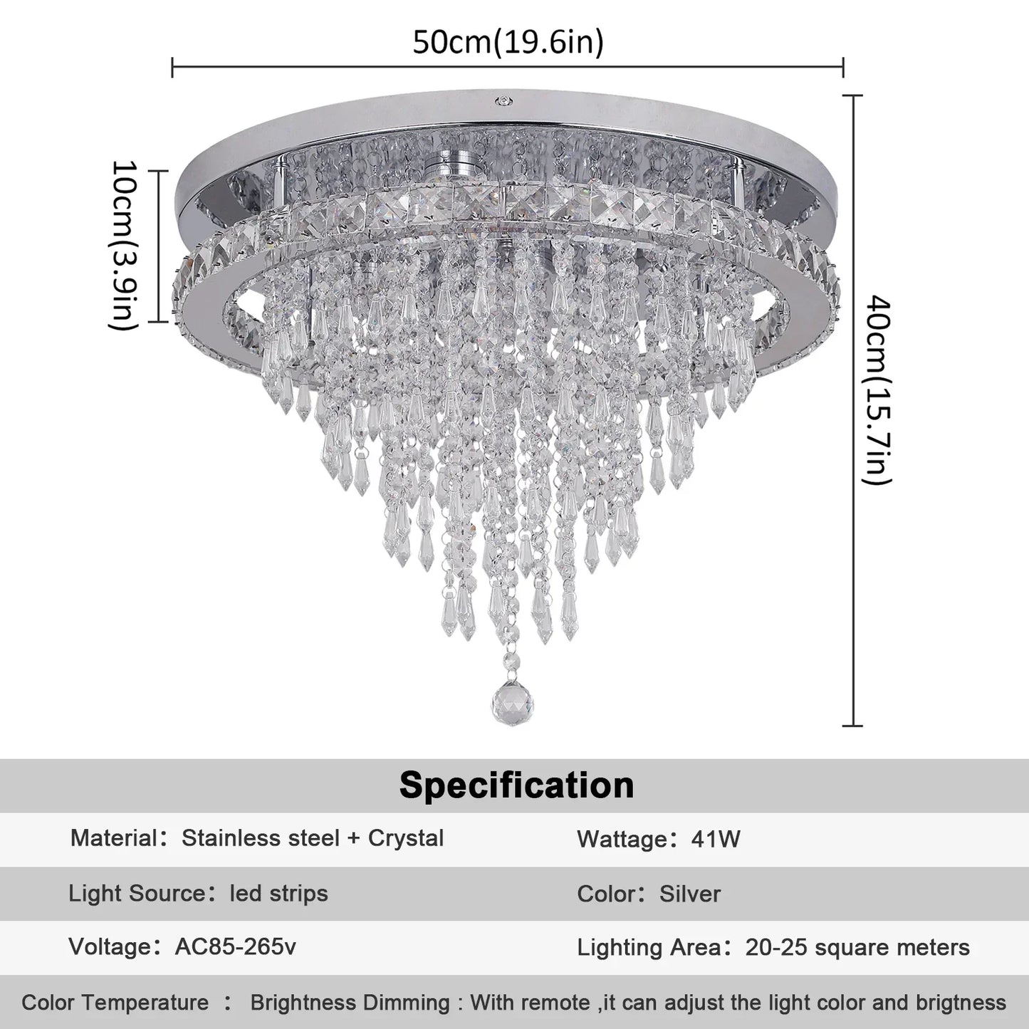 Decorbites™ Kristall-LED-Deckenleuchter: Fernbedienbares Dimmbare Rundleuchte für Luxuriöse Heimdekoration