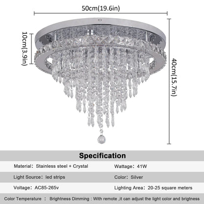 Decorbites™ Kristall-LED-Deckenleuchter: Fernbedienbares Dimmbare Rundleuchte für Luxuriöse Heimdekoration