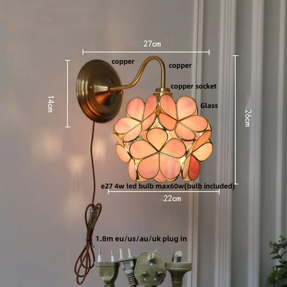 Decorbites™ Grünes Glas-LED-Wandleuchte mit Kupferknopf-Schalter für modernes Heim-Dekor