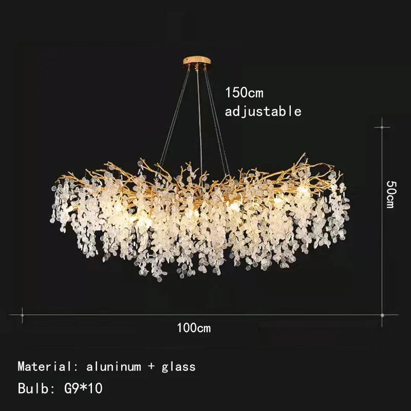 Decorbites™ Gold-Aluminium-Kristall-Kronleuchter für elegante Beleuchtung im Esszimmer