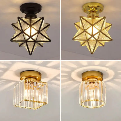 DecorBites™ Crystal Glass LED Chandelier for Modern Living, Study, and Aisle Lighting