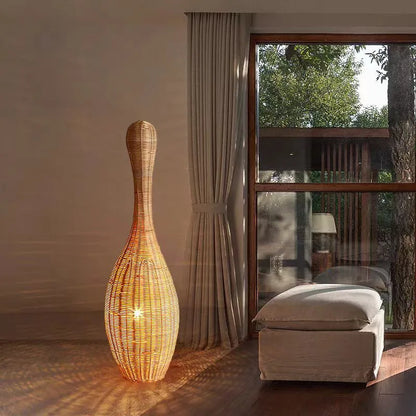 Decorbites™ Bambus-Bodenleuchte: Einzigartige Rattan-Lampe für Wohnzimmer, Schlafzimmer und Teehäuschen-Dekoration