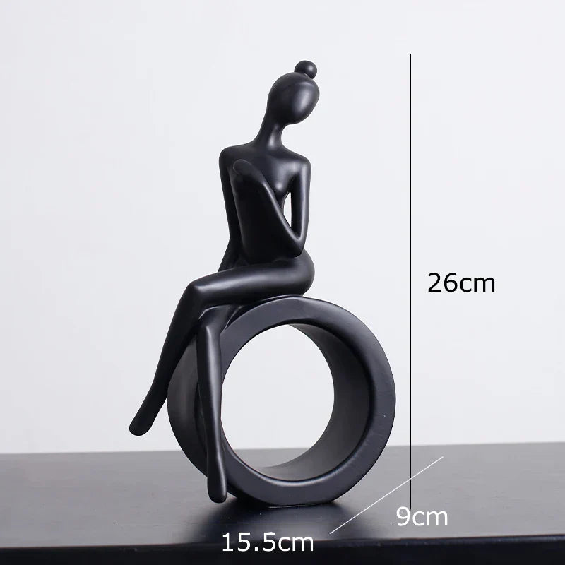 Decorbites™ Abstrakte Harz-Skulptur Moderne Schreibtisch-Dekoration Minimalistische Figuren Ornamente