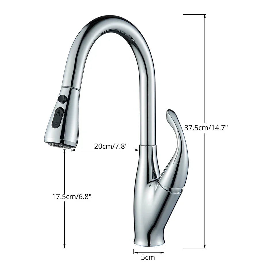Decorbites™ Küchenarmatur: Chrom/Schwarz Ausziehbarer Mischbatterie mit 2-Funktions-Strahlformer