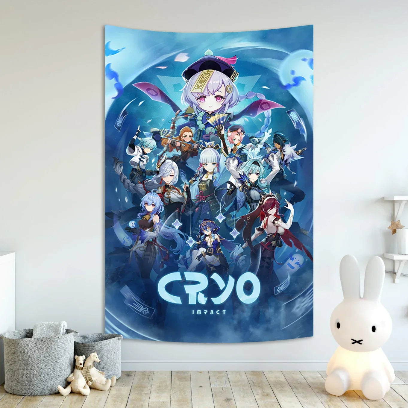Decorbites™ Genshin Impact Anime-Spiel-Teppich, Vintage-Bar-Café-Club-Wanddekoration, Kawaii-Stil