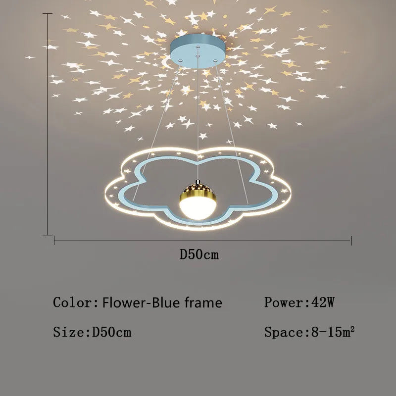 Decorbites™ Wolkenblumen-LED-Kronleuchter: Dekoratives Sternenhimmel-Beleuchtungsarmatur für das Kinderzimmer