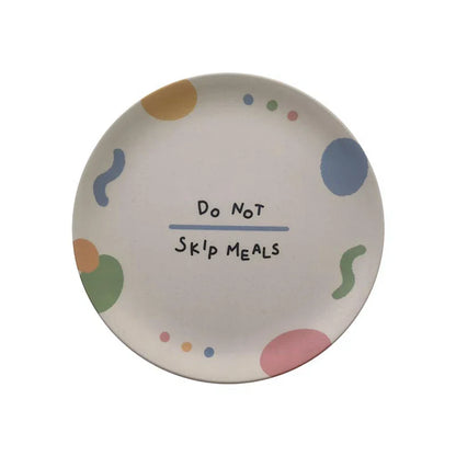 Decorbites™ Koreanischer Stil Rundes Essensgeschirr aus Bambusfaser für Desserts, Früchte und Kuchen
