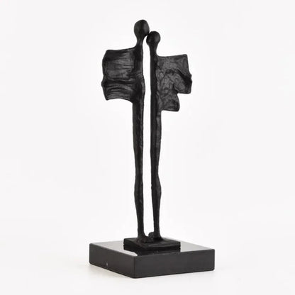 Decorbites™ Abstrakte Gusseisen-Statue eines Paares für die Wohnraumausstattung und familiäres Glück