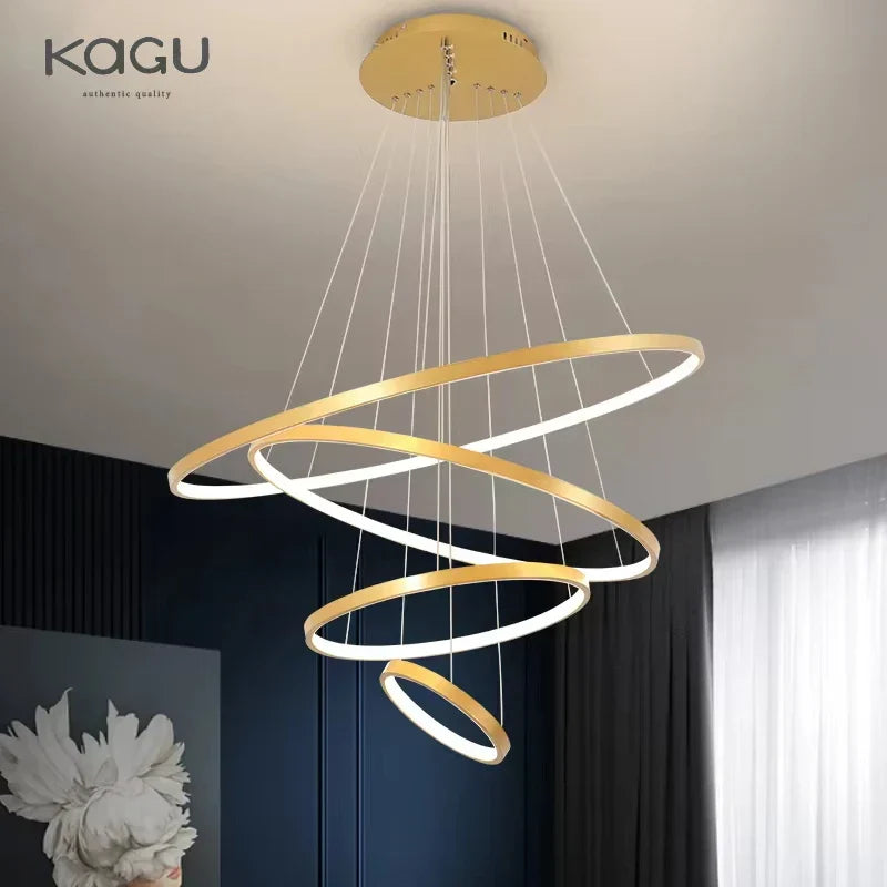 DecorBites™ LED Ceiling Chandelier Round Pendant Light for Modern Home Interior Lighting