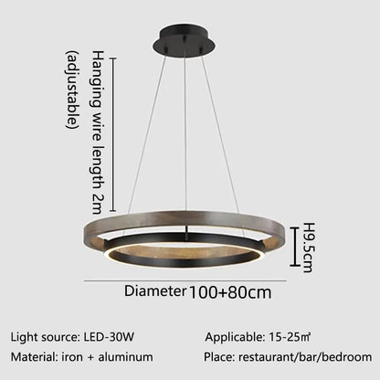 Decorbites™ Doppelt kreisförmige LED-Kronleuchter für Esszimmer, Schlafzimmer, Wohnzimmer – Moderner nordischer Stil