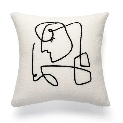DecorBites™ Geometric Embroidery Cushion Covers: Nordic Modern Decorative Pillowcase for Living Room
