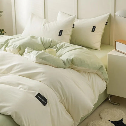 Decorbites™ beidseitiges farbabstimmendes Baumwoll-Bettwäsche-Set für Erwachsene