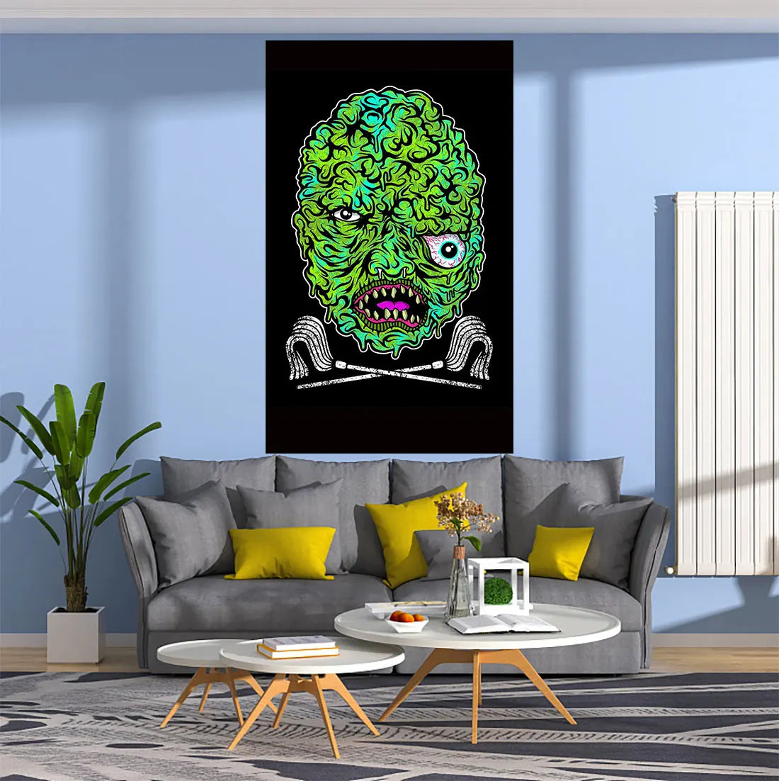 Decorbites™ Horror-Popping-Art-Gobelin-Wandbehang für ästhetisches Schlafzimmer oder Wohnzimmer
