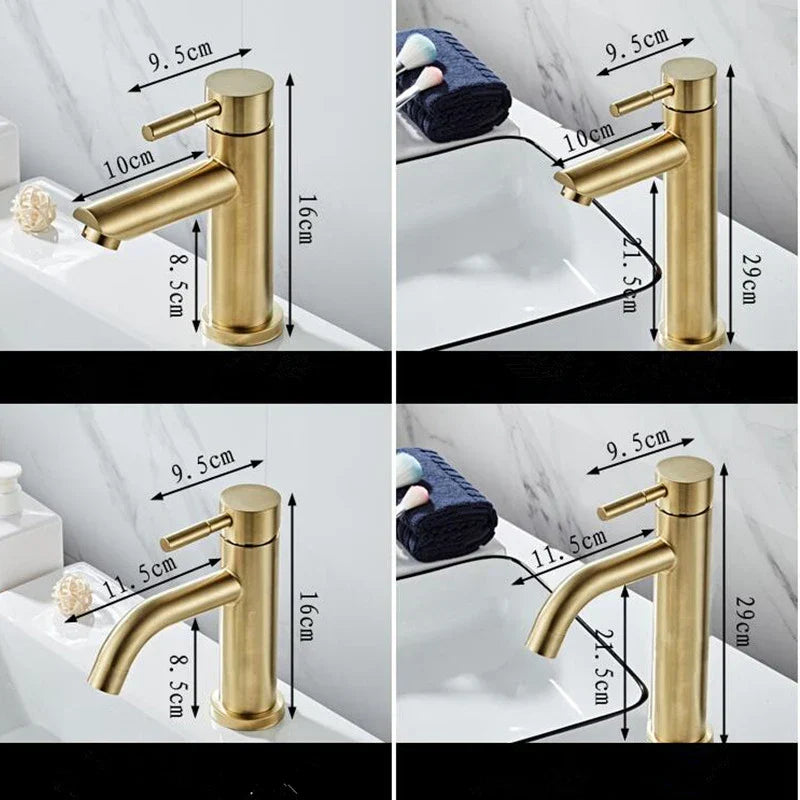 Decorbites™ Gold Beckenarmatur: Edelstahl-Einhebelmischer für Badezimmer und Küche
