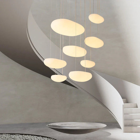 Decorbites™ LED-Kieselanhängerleuchte: Stilvolle weiße Kronleuchter für die Dekoration von Wohnzimmer, Schlafzimmer und Restaurant.