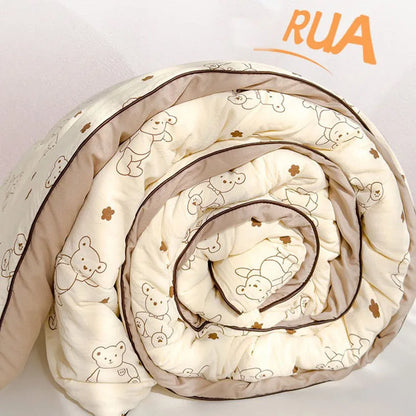DecorBites™ Double Layered Soya Fibre Filling Quilt: Soft, Breathable, Grade A Maternal and Child Comforter