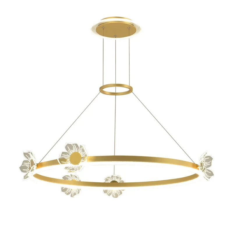 Gold Butterfly Crystal Chandelier For Living Room