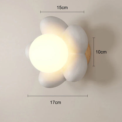 DecorBites™ Cream Flower Wall Lamp: Nordic Style Indoor Lighting for Living Room and Bedroom
