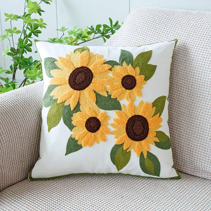 Decorbites™ Grüne Tulpenstickerei Kissenbezug 45X45CM - Sofa Bett Büro Auto Stuhlhülle