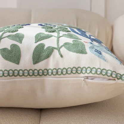 DecorBites™ Embroidered Floral Office Cushion Pillowcase - 45x45CM