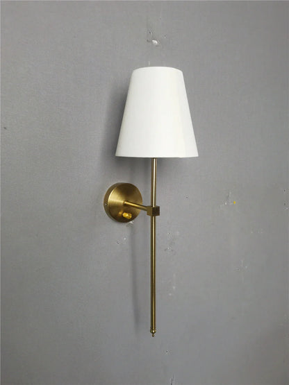 Decorbites™ Goldener Stoff-Lampenschirm-Wandleuchte für Schlafzimmer und Wohnzimmerbeleuchtung
