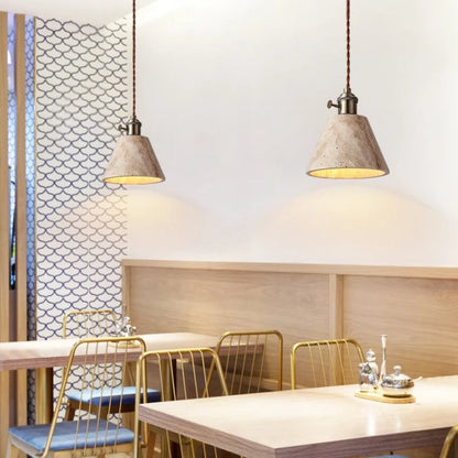 Decorbites™ LED Gelbe Travertin-Stein-Hängeleuchten | Wabi Sabi Vintage Hängelampe