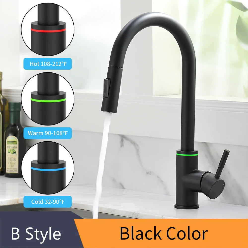 Gold Pull-Out Kitchen Faucet With Smooth Operation