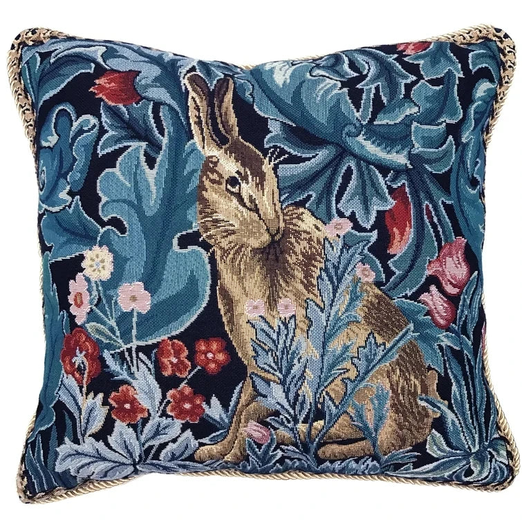 Decorbites™ Löwen-Teppich-Jacquard-Quadrat-Kissenbezug für Sofa und Bett – Vintage-Tierstil