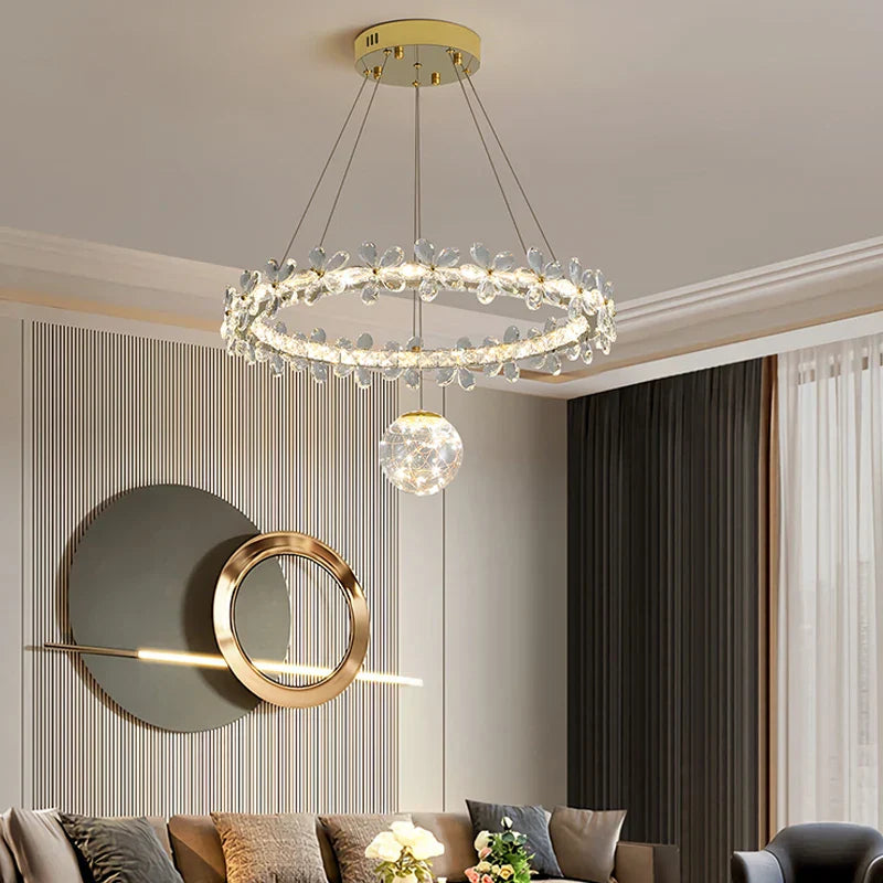 Decorbites™ Gold Kristall Spirale Kronleuchter LED Hängeleuchten für die Heimdekoration