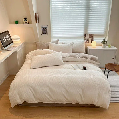 Decorbites™ Hochdichte Milchfleece-Bettwäsche-Set mit Winterwärme für Kingsize-Bett & Plüsch-Deckenbezug