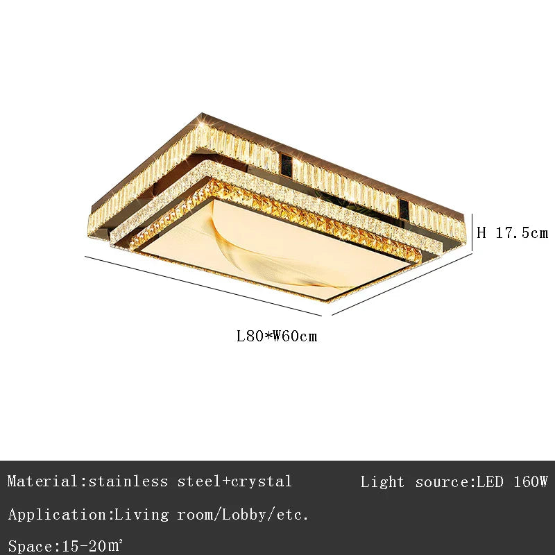 Gold Modern Crystal Ceiling Light