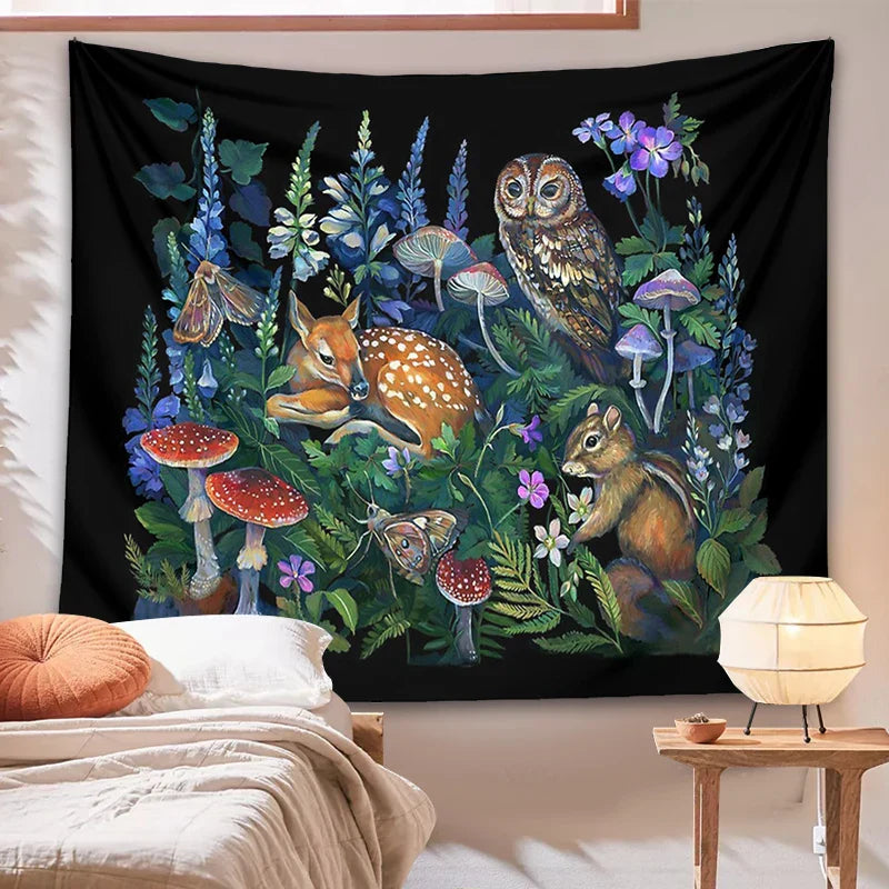 DecorBites™ Enchanted Forest Celestial Mushroom Botanical Wall Hanging