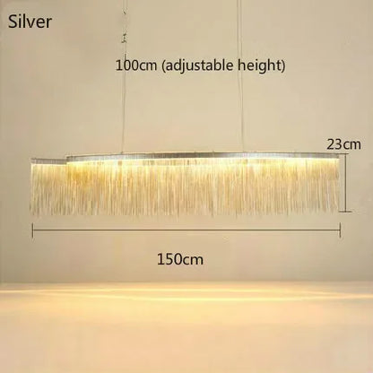 Decorbites™ LED-Aluminium-Quasten-Kronleuchter: Moderne Wasserfall-Hängeleuchte für Wohnzimmer, Hotel, Halle
