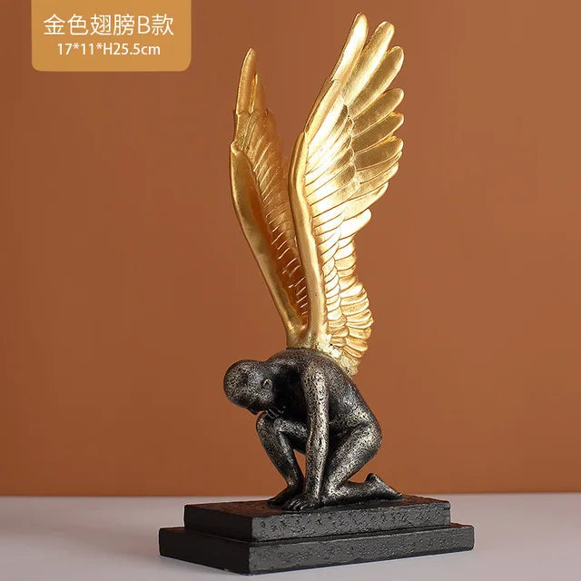 Decorbites™ Abstrakte Goldene Charakter-Harz-Statue Moderne Wohnraum-Dekoration Ornament Skandinavischer Stil