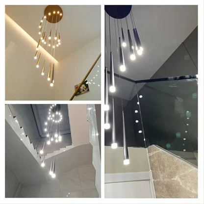 Decorbites™ Loft Schwarz LED Treppenleuchter für modernes Wohnzimmer und Restaurant