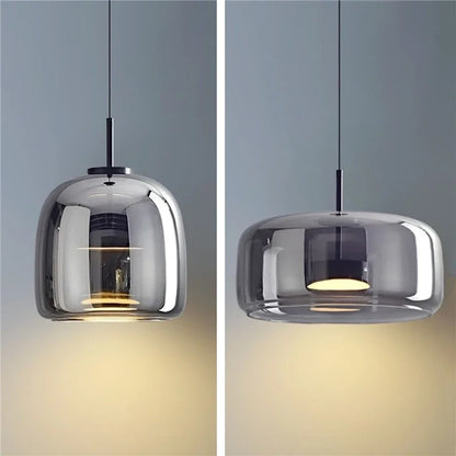 Decorbites™ Glas-Schalen-Kronleuchter: Moderne nordische LED-Rauch-Glasleuchte für Esszimmer, Bar – Innenraum-Dekorationsbeleuchtung