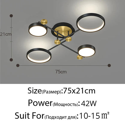 Decorbites™ Goldrahmen-LED-Kronleuchter: Moderne Beleuchtung für Wohnzimmer, Schlafzimmer – Innenleuchte & Lüster